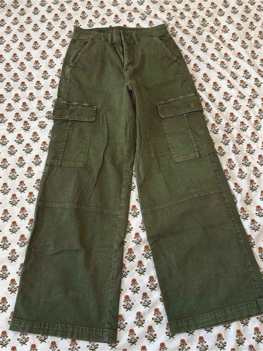 Women’s Olive Green Cargo Pants - Wide Leg Utility Style